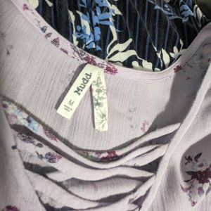 Purple Flowery Mudd Dress, Size M